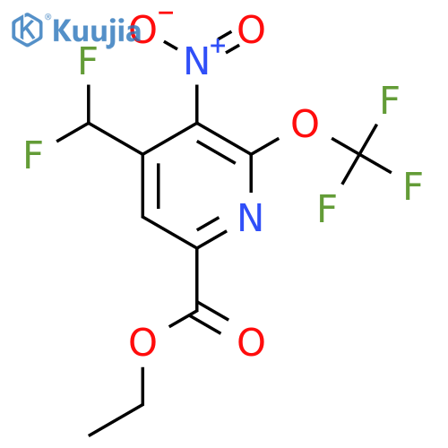 Ethyl 4-(difluoromethyl)-3-nitro-2-(trifluoromethoxy)pyridine-6-carboxylate structure