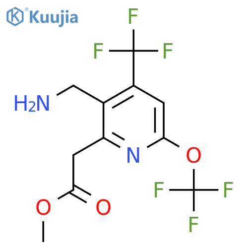 Methyl 3-(aminomethyl)-6-(trifluoromethoxy)-4-(trifluoromethyl)pyridine-2-acetate structure