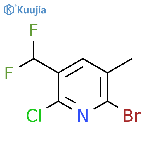 2-Bromo-6-chloro-5-(difluoromethyl)-3-methylpyridine structure