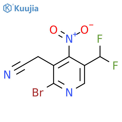 2-Bromo-5-(difluoromethyl)-4-nitropyridine-3-acetonitrile structure