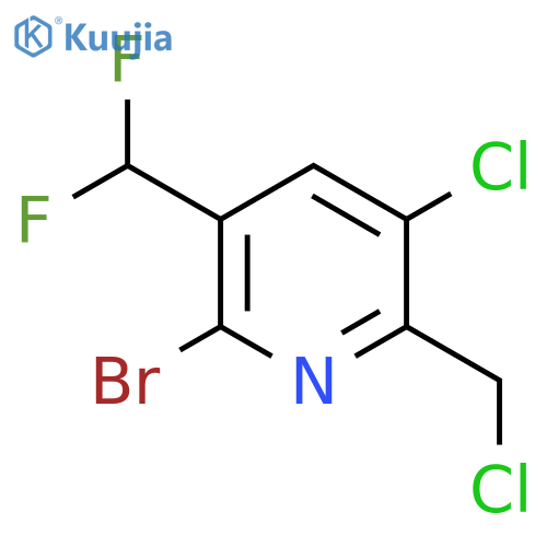 2-Bromo-5-chloro-6-(chloromethyl)-3-(difluoromethyl)pyridine structure