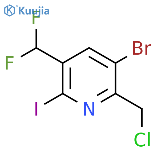 3-Bromo-2-(chloromethyl)-5-(difluoromethyl)-6-iodopyridine structure