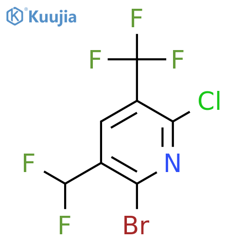2-Bromo-6-chloro-3-(difluoromethyl)-5-(trifluoromethyl)pyridine structure