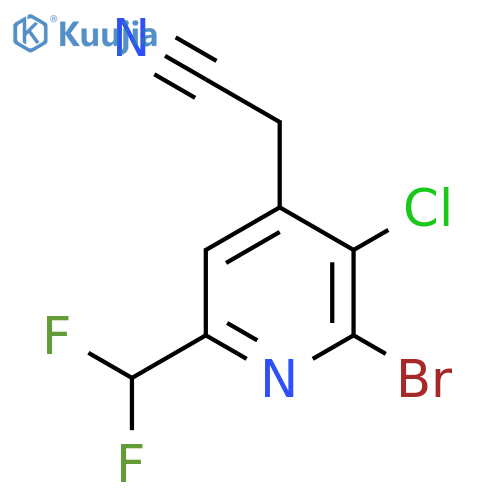 2-Bromo-3-chloro-6-(difluoromethyl)pyridine-4-acetonitrile structure