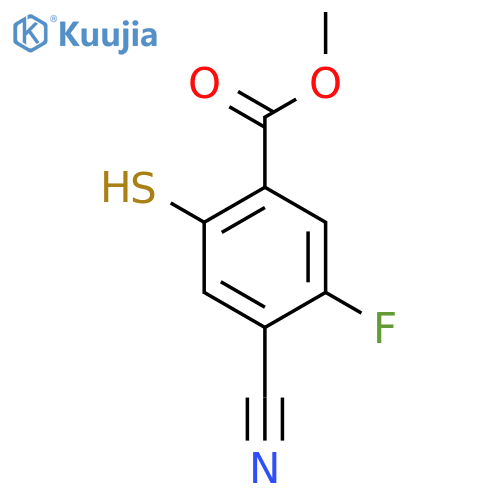 Methyl 4-cyano-5-fluoro-2-mercaptobenzoate structure