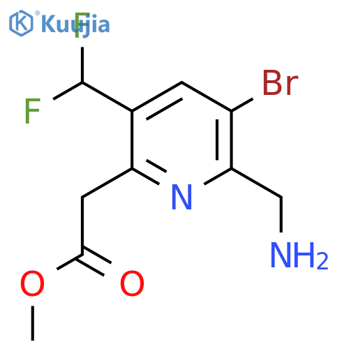 Methyl 2-(aminomethyl)-3-bromo-5-(difluoromethyl)pyridine-6-acetate structure