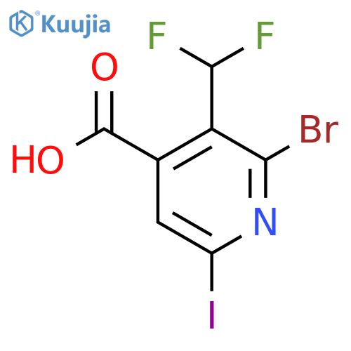2-Bromo-3-(difluoromethyl)-6-iodopyridine-4-carboxylic acid structure