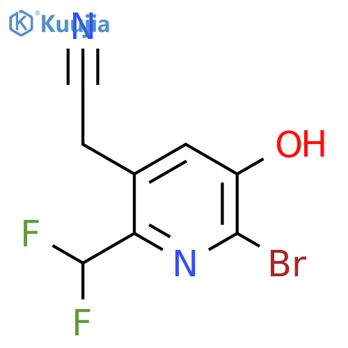 2-Bromo-6-(difluoromethyl)-3-hydroxypyridine-5-acetonitrile structure