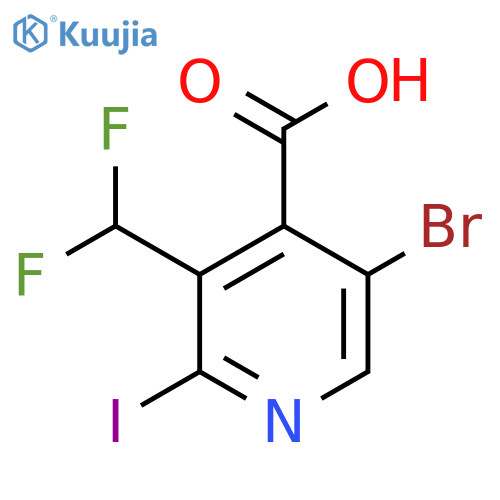 5-Bromo-3-(difluoromethyl)-2-iodopyridine-4-carboxylic acid structure