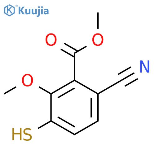 Methyl 6-cyano-3-mercapto-2-methoxybenzoate structure