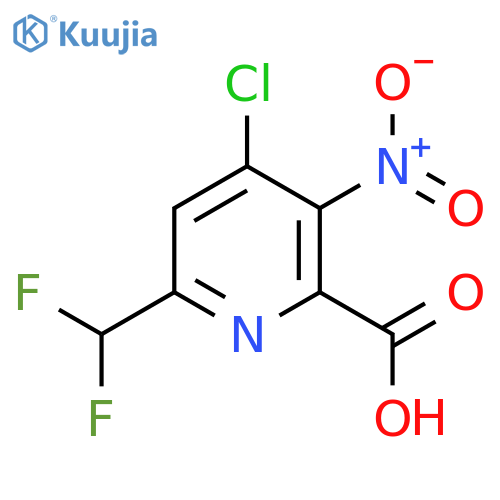 4-Chloro-6-(difluoromethyl)-3-nitropyridine-2-carboxylic acid structure