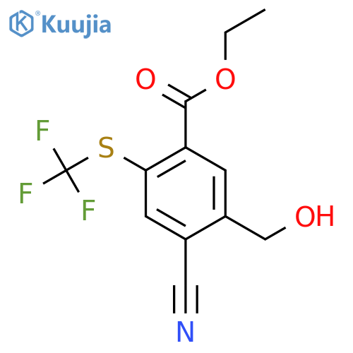 Ethyl 4-cyano-5-hydroxymethyl-2-(trifluoromethylthio)benzoate structure