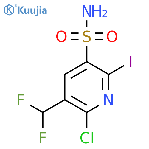 2-Chloro-3-(difluoromethyl)-6-iodopyridine-5-sulfonamide structure