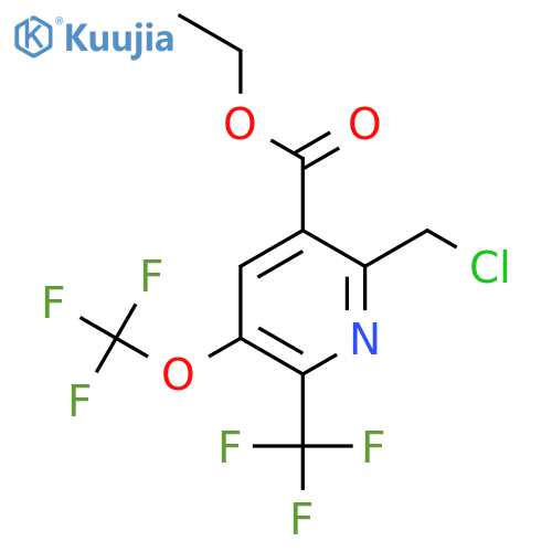 Ethyl 2-(chloromethyl)-5-(trifluoromethoxy)-6-(trifluoromethyl)pyridine-3-carboxylate structure