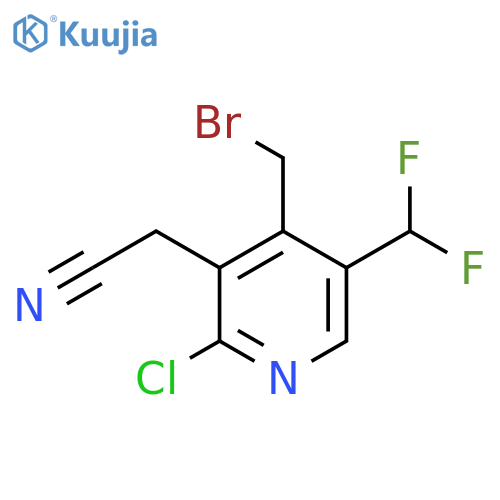 4-(Bromomethyl)-2-chloro-5-(difluoromethyl)pyridine-3-acetonitrile structure