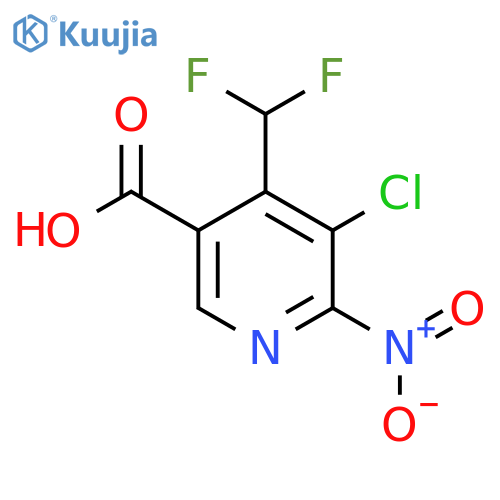 3-Chloro-4-(difluoromethyl)-2-nitropyridine-5-carboxylic acid structure