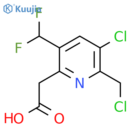 3-Chloro-2-(chloromethyl)-5-(difluoromethyl)pyridine-6-acetic acid structure