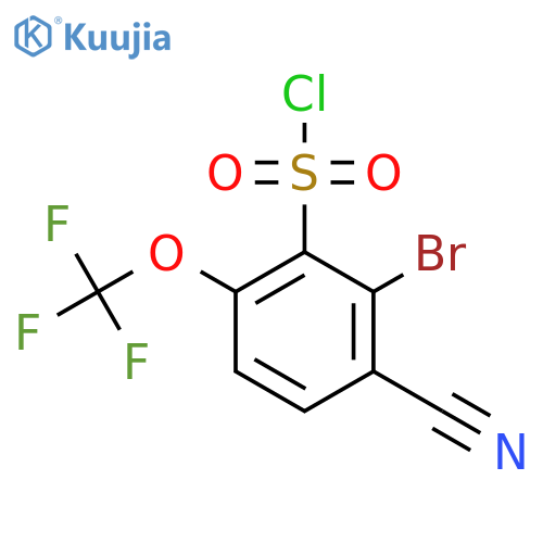 2-Bromo-3-cyano-6-(trifluoromethoxy)benzenesulfonyl chloride structure