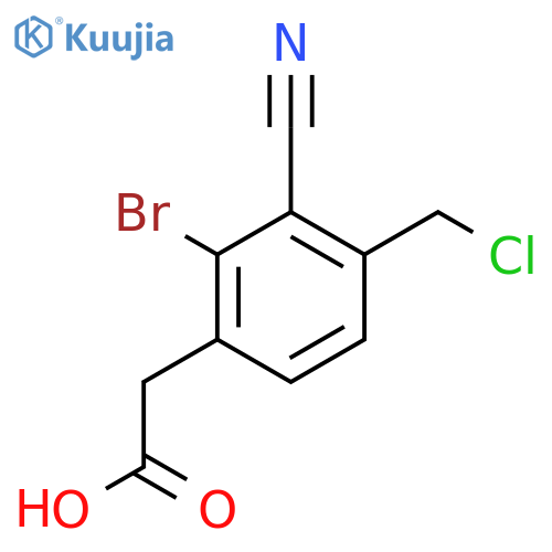 2-Bromo-4-chloromethyl-3-cyanophenylacetic acid structure