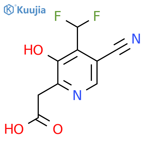 5-Cyano-4-(difluoromethyl)-3-hydroxypyridine-2-acetic acid structure