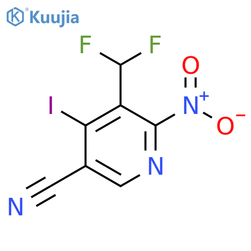 5-Cyano-3-(difluoromethyl)-4-iodo-2-nitropyridine structure