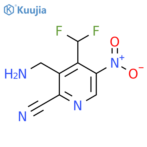 3-(Aminomethyl)-2-cyano-4-(difluoromethyl)-5-nitropyridine structure
