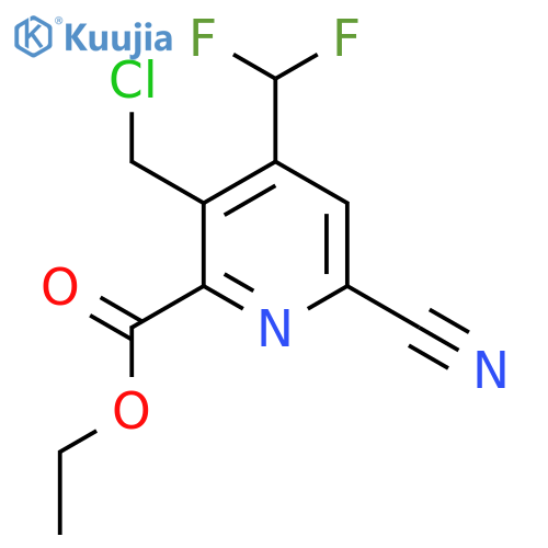 Ethyl 3-(chloromethyl)-6-cyano-4-(difluoromethyl)pyridine-2-carboxylate structure
