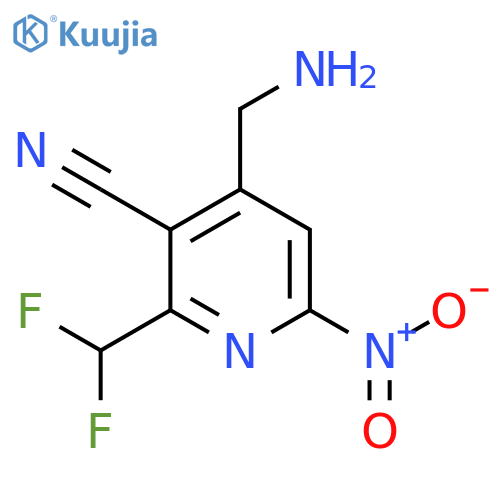 4-(Aminomethyl)-3-cyano-2-(difluoromethyl)-6-nitropyridine structure