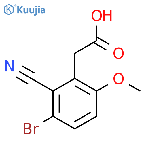 3-Bromo-2-cyano-6-methoxyphenylacetic acid structure