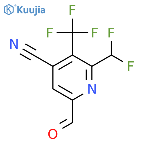 4-Cyano-2-(difluoromethyl)-3-(trifluoromethyl)pyridine-6-carboxaldehyde structure