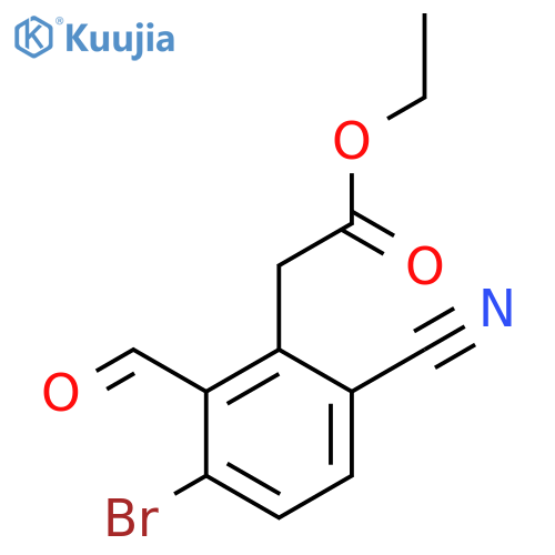 Ethyl 3-bromo-6-cyano-2-formylphenylacetate structure