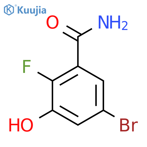 5-Bromo-2-fluoro-3-hydroxybenzamide structure