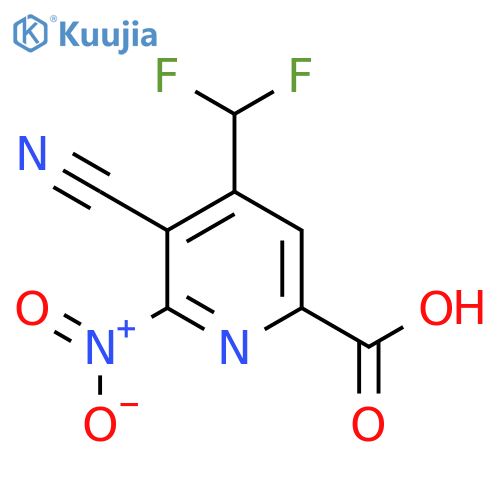 3-Cyano-4-(difluoromethyl)-2-nitropyridine-6-carboxylic acid structure