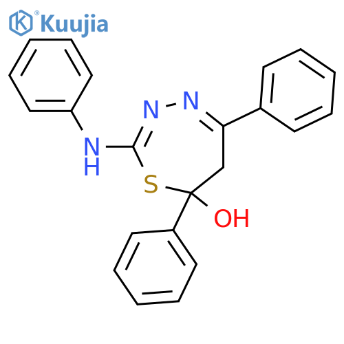 1,3,4-Thiadiazepin-7-ol, 6,7-dihydro-5,7-diphenyl-2-(phenylamino)- structure