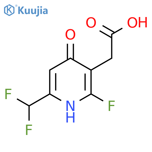 6-(Difluoromethyl)-2-fluoro-4-hydroxypyridine-3-acetic acid structure