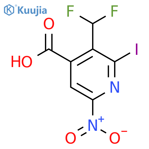 3-(Difluoromethyl)-2-iodo-6-nitropyridine-4-carboxylic acid structure