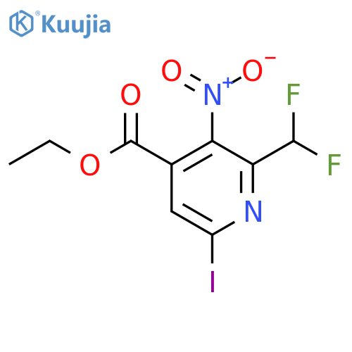 Ethyl 2-(difluoromethyl)-6-iodo-3-nitropyridine-4-carboxylate structure