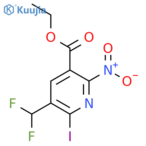 Ethyl 3-(difluoromethyl)-2-iodo-6-nitropyridine-5-carboxylate structure