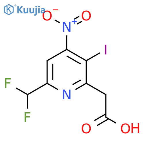 6-(Difluoromethyl)-3-iodo-4-nitropyridine-2-acetic acid structure