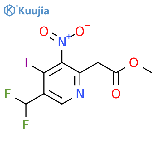 Methyl 5-(difluoromethyl)-4-iodo-3-nitropyridine-2-acetate structure