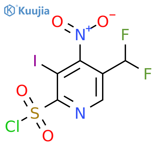 5-(Difluoromethyl)-3-iodo-4-nitropyridine-2-sulfonyl chloride structure