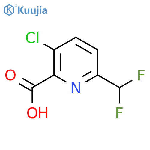 3-Chloro-6-(difluoromethyl)pyridine-2-carboxylic acid structure