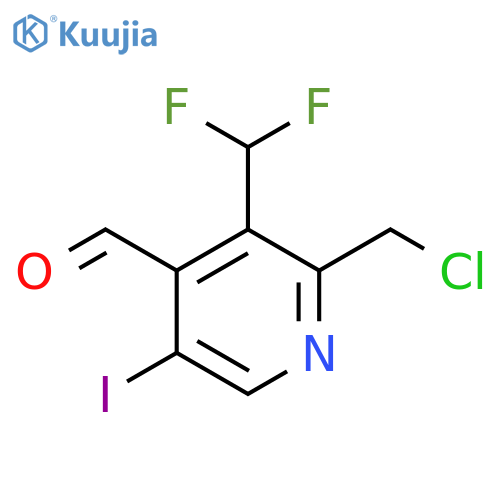 2-(Chloromethyl)-3-(difluoromethyl)-5-iodopyridine-4-carboxaldehyde structure