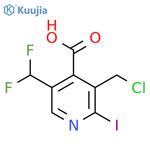 3-(Chloromethyl)-5-(difluoromethyl)-2-iodopyridine-4-carboxylic acid structure