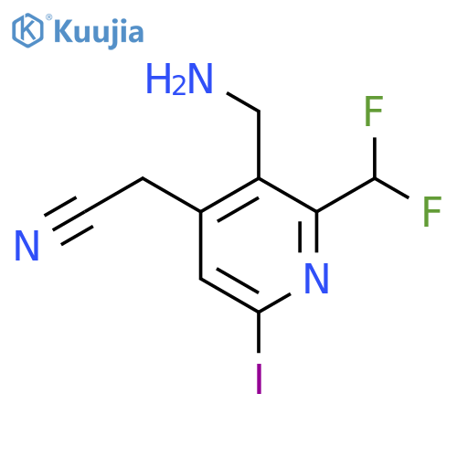 3-(Aminomethyl)-2-(difluoromethyl)-6-iodopyridine-4-acetonitrile structure