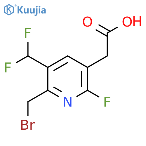 2-(Bromomethyl)-3-(difluoromethyl)-6-fluoropyridine-5-acetic acid structure