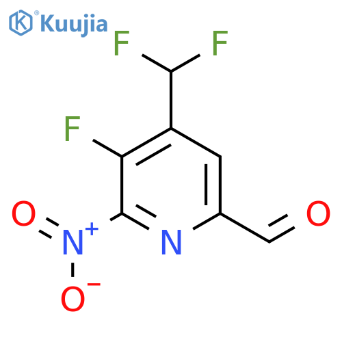 4-(Difluoromethyl)-3-fluoro-2-nitropyridine-6-carboxaldehyde structure