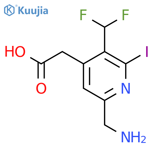 6-(Aminomethyl)-3-(difluoromethyl)-2-iodopyridine-4-acetic acid structure