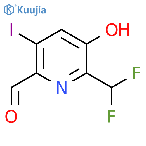 2-(Difluoromethyl)-3-hydroxy-5-iodopyridine-6-carboxaldehyde structure