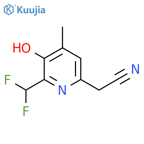 2-(Difluoromethyl)-3-hydroxy-4-methylpyridine-6-acetonitrile structure